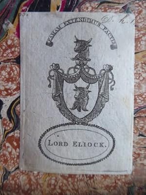 Armorial Bookplate of Lord Eliock, Circa 1770