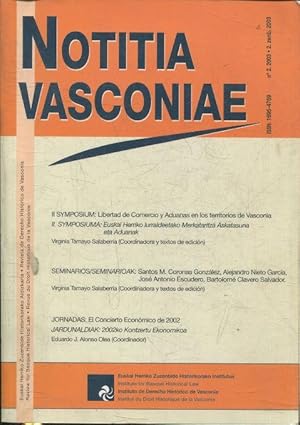 NOTITIA VASCONIAE Nº 2. EUSKAL HERRIKO ZUZENBIDE HISTORIOKORAKO ALDIZKARIA/ REVISTA DE DERECHO HI...