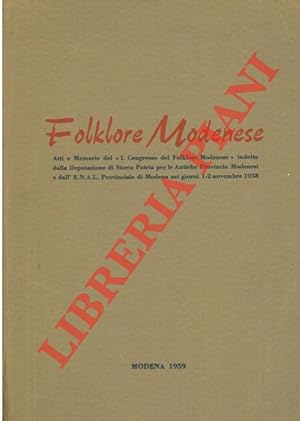 Folklore modenese. Atti del Congresso, Modena, 1958.