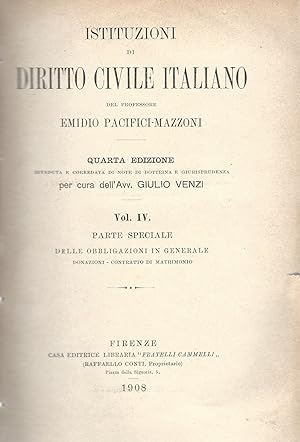 Istituzioni di diritto civile italiano. Vol.IV