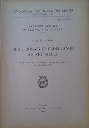 Droit romain et droit canon au XIII° siecle