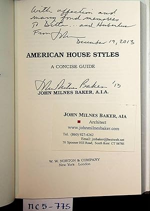 Image du vendeur pour American house styles : a concise guide. mis en vente par ANTIQUARIAT.WIEN Fine Books & Prints