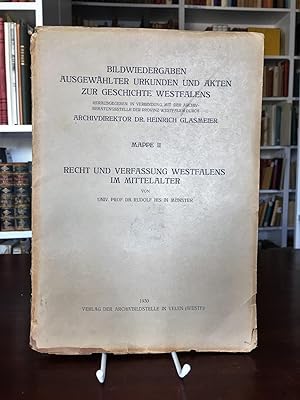 Seller image for Recht und Verfassung Westfalens im Mittelalter. (= Bildwiedergaben ausgewhlter Urkunden und Akten zur Geschichte Westfalens, Nr. 2). for sale by Antiquariat Seibold