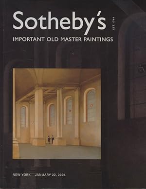 Seller image for Sothebys January 2004 Important Old Master Paintings for sale by thecatalogstarcom Ltd