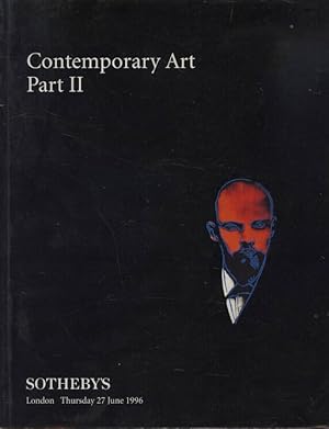 Seller image for Sothebys June 1996 Contemporary Art Part II for sale by thecatalogstarcom Ltd