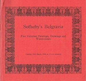 Seller image for Sothebys March 1980 Fine Victorian Paintings, Drawings and Watercolours for sale by thecatalogstarcom Ltd