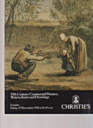 Seller image for Christies 1992 19th Century Continental Pictures, Watercolours for sale by thecatalogstarcom Ltd