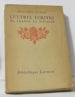 Image du vendeur pour Lettres crites de france et d'italie mis en vente par crealivres
