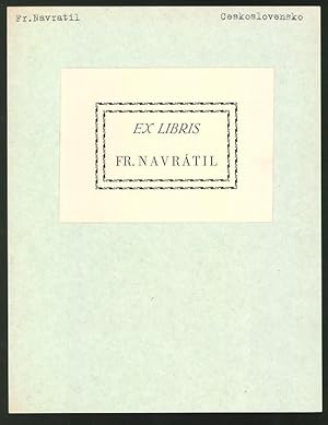 Bild des Verkufers fr Exlibris Fr. Navratil, Namenszug gerahmte Ansicht zum Verkauf von Bartko-Reher