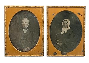 A pair of quarter-plate daguerreotype portraits (each approximately 100 × 80 mm) of Thomas Radfor...