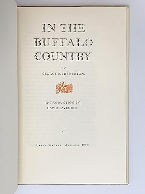 Seller image for In the Buffalo Country for sale by Riverrun Books & Manuscripts, ABAA