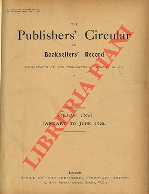 The Publishers' Circular and Booksellers' Record. Established by the Publishers of London in 1837.