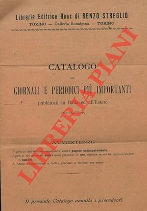 Catalogo dei giornali e periodici più importanti pubblicati in Italia ed all'Estero.