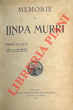 Seller image for Memorie di Linda Murri. for sale by Libreria Piani
