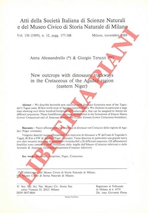 New outcrops with dinosaurs trackways in the Cretaceous of the Agadez region (Eastern Niger).