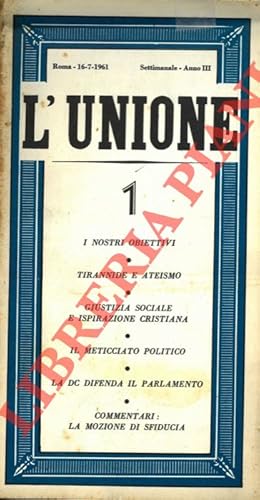 L'Unione. Settimanale diretto da Igino Giordani.