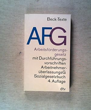 Seller image for Arbeitsförderungsgesetz (AFG) for sale by ANTIQUARIAT Franke BRUDDENBOOKS