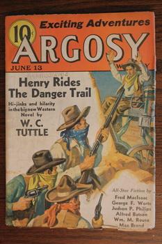 Imagen del vendedor de ARGOSY WEEKLY (Pulp Magazine). June 13 / 1936; -- Volume 265 #1 Henry Rides the Danger Trail by W. C. Tuttle; // Big Game by Max Brand a la venta por Comic World