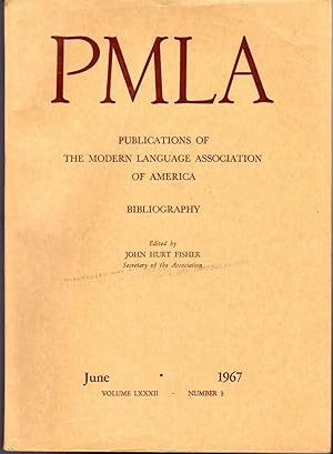 Seller image for PMLA : Publications of the Modern Language Association of America, Volume LXXXVII, No. 3: June, 1967 for sale by Dorley House Books, Inc.