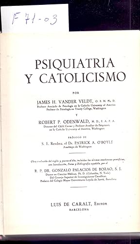 Seller image for PSIQUIATRIA Y CATOLICISMO for sale by Libreria 7 Soles