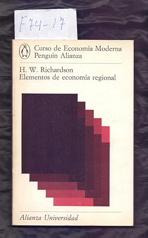 Seller image for ELEMENTOS DE ECONOMIA REGIONAL for sale by Libreria 7 Soles