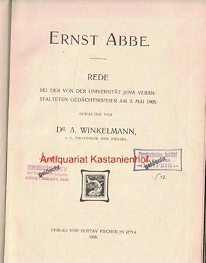 Bild des Verkufers fr Rede,Bei der von der Universitt Jena veranstalteten Gedchtnisfeier am 2. Mai 1905 gehalten von Dr. A. Winkelmann, zum Verkauf von Antiquariat Kastanienhof