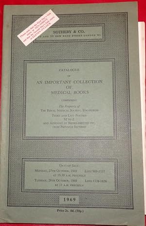 Catalogue of An Important Collection of Medical Books. Property of The Royal Medical Society, Edi...