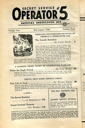 Bild des Verkufers fr Operator #5 Pulp July 1938- Suicide Battalion- coverless reading copy zum Verkauf von DTA Collectibles