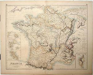 Image du vendeur pour France insets of 7 French possessions mis en vente par theoldmapman