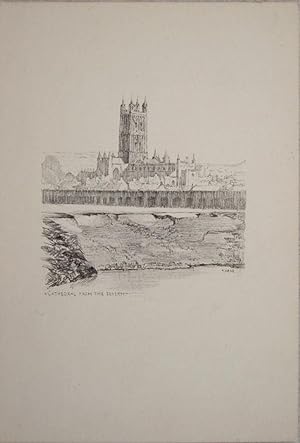 Image du vendeur pour Gloucester Cathedral from the South West. mis en vente par theoldmapman