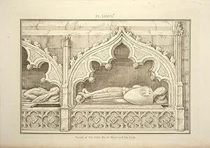 Image du vendeur pour Minchinhampton. Tomb of Sir John De la Mere and his Lady in the church. mis en vente par theoldmapman