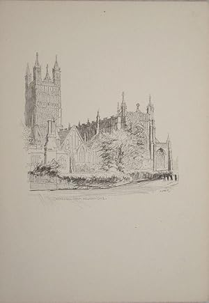 Image du vendeur pour Gloucester Cathedral from the Western Gate. mis en vente par theoldmapman