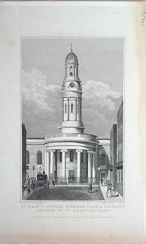 Image du vendeur pour Marylebone. St. Mary's Church. Wyndham Place. mis en vente par theoldmapman