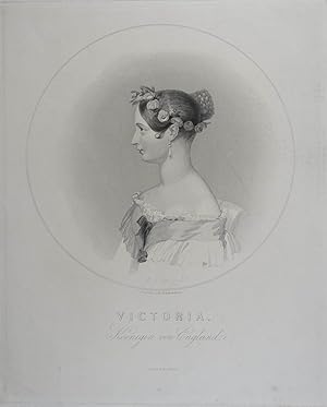 Victoria Koenigin von England. Radierung von Black & Armstrong nach J. A. Wright, Lepizig, E. Gün...