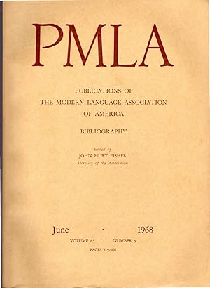 Seller image for PMLA : Publications of the Modern Language Association of America, Volume 83, No.3: June, 1968 for sale by Dorley House Books, Inc.