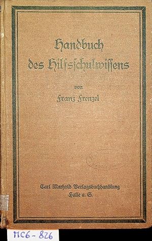 Bild des Verkufers fr Handbuch des Hilfsschulwissens. 4 Schriften in einem Band zum Verkauf von ANTIQUARIAT.WIEN Fine Books & Prints