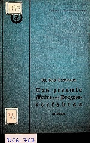 Bild des Verkufers fr Das gesamte Mahn- und Prozeverfahren vom Postauftrage bis zum Offenbarungseide. Unter besonderer Berckstichtigung der in der Praxis des tglichen Lebens vorkommenden Streitfragen und der einschlgigen Gebhrenvorschriften auf neuzeitlicher Grundlage dargstellt und durch 160 Beispiele, Muster und Tabellen veranschaulicht. zum Verkauf von ANTIQUARIAT.WIEN Fine Books & Prints