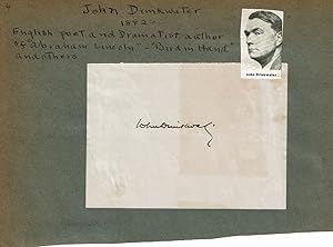 Seller image for A SLIP OF PAPER SIGNED BY ENGLISH POET AND DRAMATIST JOHN DRINKWATER. for sale by Blue Mountain Books & Manuscripts, Ltd.