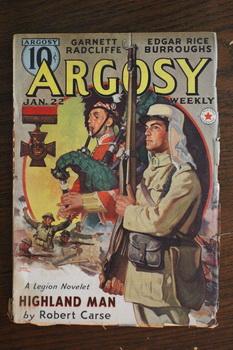 Imagen del vendedor de ARGOSY WEEKLY (Pulp Magazine). January 22 / 1938; -- Volume 279 #1 Highland Man by Robert Carse;;// Carson of Venus by Edgar Rice Burroughs; a la venta por Comic World