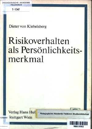 Bild des Verkufers fr Risikoverhalten als Persnlichkeitsmerkmal zum Verkauf von books4less (Versandantiquariat Petra Gros GmbH & Co. KG)