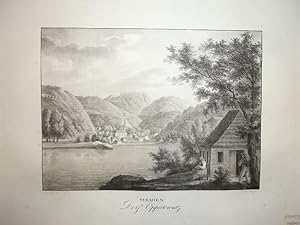 Bild des Verkufers fr Dorf Oppatowatz. Syrmien". Lithographie von Adolph von Kunike nach Ludwig Erminy. Aus: Adolph Kunike: Zwey hundert vier und sechszig Donau-Ansichten. zum Verkauf von Matthaeus Truppe Antiquariat