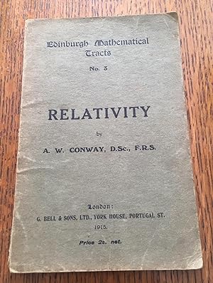 RELATIVITY. Edinburgh mathematical tracts, No. 3.