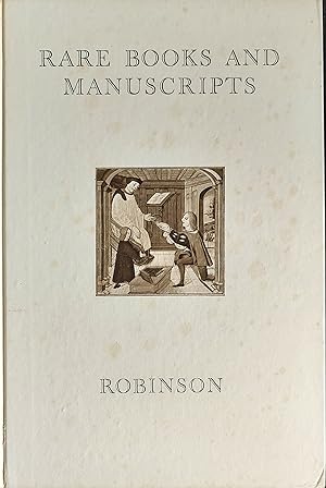 Seller image for Rare Books and Manuscripts, catalogue 83 for sale by Shore Books