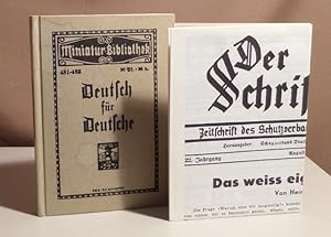 Bild des Verkufers fr Tarnschrift "Deutsch fr Deutsche". Herausgegeben im Juni 1935 vom Schutzverband deutscher Schriftsteller Sektion Frankreich. Mit einem Nachwort von Theo Pinkus. zum Verkauf von Dieter Eckert