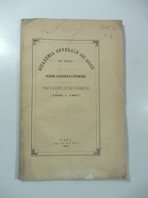 Accademia generale dei Rozzi di Siena. Sezione scientifico-letteraria. Primo e secondo concorso 1...