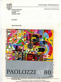 Seller image for A collection of letters and ephemera about the Eduardo Paolozzi exhibitions in London and Edinburgh this Century. for sale by Wittenborn Art Books