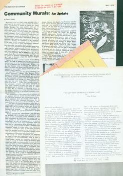 Bild des Verkufers fr Two Letters On Revolutionary Art (1972) & Community Murals: An Update (from The New Art Examiner, May 1978). zum Verkauf von Wittenborn Art Books