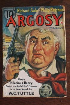 Imagen del vendedor de ARGOSY WEEKLY (Pulp Magazine). July 8 / 1939; -- Volume 291 #5 Thirty Days for Henry by W. C. Tuttle// Seven Footprints to Satan by A. Merritt; Scourage of the Severn by Philip Ketchum; ; a la venta por Comic World