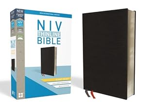 Image du vendeur pour NIV, Thinline Bible, Giant Print, Bonded Leather, Black, Red Letter Edition (Leather / Fine Binding) mis en vente par BargainBookStores