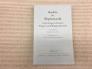 Archiv für Diplomatik. Schriftgeschichte / Siegel- und Wappenkunde. 29. Band